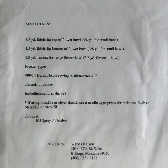 Blue Flower Fabric Bowls Wanda Nelson & Pot Holders Eva Holen Sewing Patterns - Picture 3 of 5